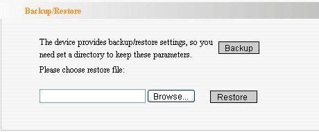 Ambiente de backup: Clique em Backup "botão" para fazer