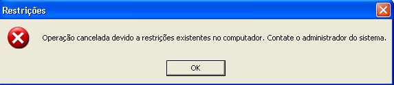 - Desativar o painel de controle Localizado em: Executar / Modelos Administrativos / Componentes do Windows / Painel de Controle. Esta configuração impede que o Control.