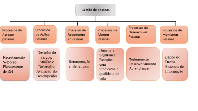 Figura 3: Os processos da Gestão de Pessoas Fonte: Adaptado de Chiavenato (2005) Os cinco subsistemas representado pelo autor supracitado, formam um processo global e dinâmico através da qual as