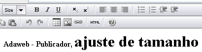 4 Barra de ferramentas do editor A barra de ferramentas do editor funciona da mesma forma de um editor de texto, pode-se configura o tamanho da letra, espaçamento, inserir tabelas, etc.