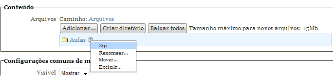 usando o botão de "olho". Atividades invisíveis não serão visíveis (apenas pelos alunos, sendo marcadas com a cor cinza para docentes) e podem ser editadas durante um curso sem risco de interferência.