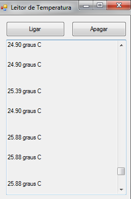 Figura 3.3 Aplicação Leitor de Temperatura.