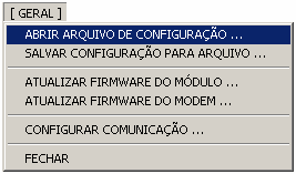 Abrindo um arquivo de configuração.