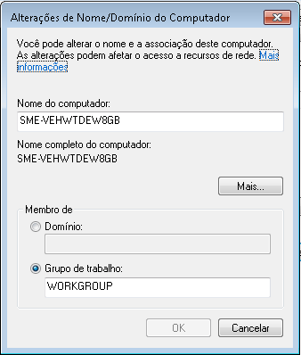 c) Na janela Propriedades do Sistema clicar no botão Alterar.