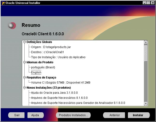 Procedimento 11 Ao término da instalação será chamada uma tela de Assistente de Configuração do Net8, onde deverá