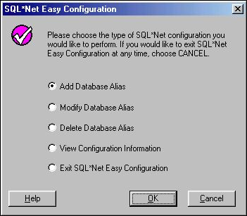 Procedimento Agora selecionar em Add Database Alias e clicar OK.