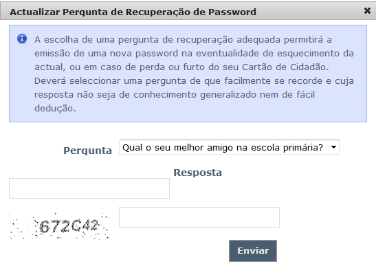 A Maria Betânia tem de; 1 Escolher a Pergunta de Recuperação da Password (Qual o seu melhor amigo na escola primária) 2 Dar a resposta que deseja (verdes) 3 Copiar a Captcha 672c42 para a caixa