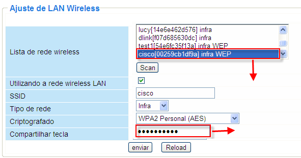 Clique no botão Scan para procurar dispositivos Wireless Figura 1.