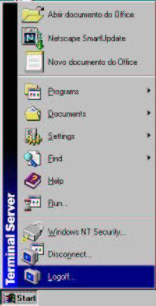 Em todo caso vale a pena trazer o menu iniciar do Windows NT e todas as opções que foram inseridas no