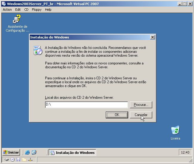 Primeiro acesso 1 2 - Essa versão do Windows é a R2, possuindo