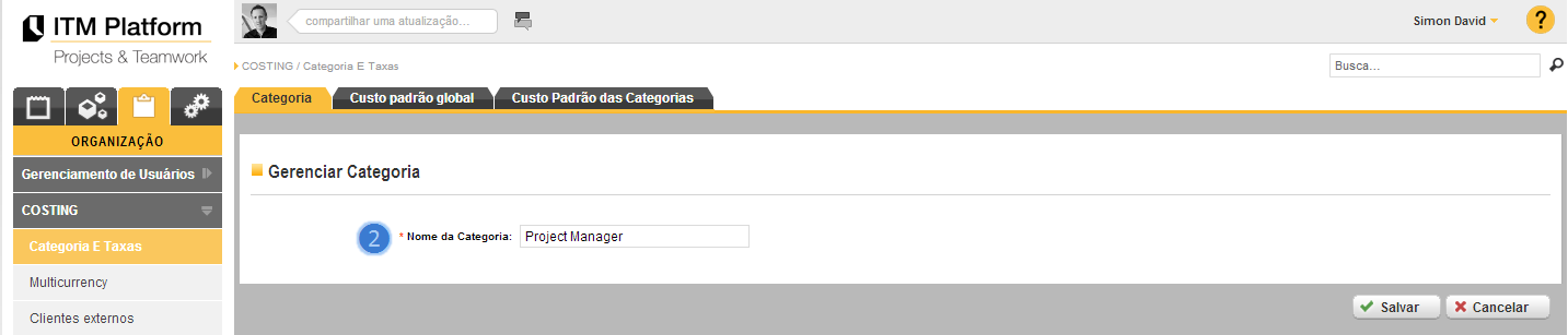 8. Perfis profissionais e custos padrão O ITM Platform calcula os custos das tarefas e dos projetos com base nos perfis profissionais e com custos e tarifas padrão.