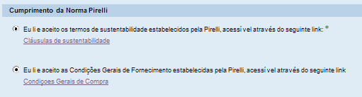 5. Questionário de qualificação: A aba dados Pessoais e administrativos (3/3) Cláusulas de observância Na aba dados Pessoais e administrativos há uma seção onde o usuário pode declarar ter lido e