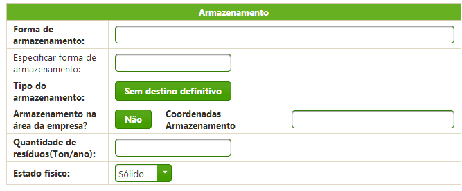 18 8.1 ARMAZENAMENTO Logo abaixo, serão declarados os dados referentes ao armazenamento dos resíduos.