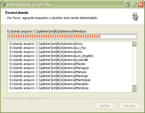 6. Desinstalação Para desinstalar o programa splinker basta abrir o menu Iniciar, clicar no link 'CRIA', e em