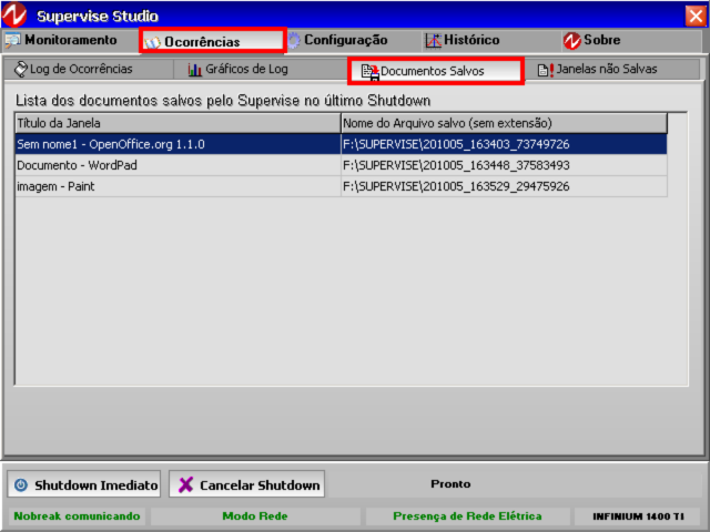 77 8.2.7.7 Verificando os documentos salvos no último shutdown Se havia documentos abertos antes do último desligamento (shutdown), eles podem ter sido salvos automaticamente pelo Supervise se essa