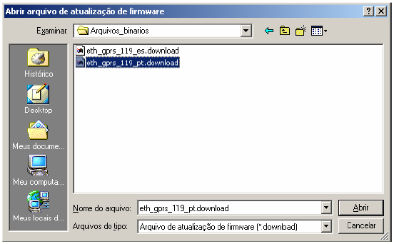 Atualizando o firmware do módulo. O termo FIRMWARE é utilizado para designar um programa residente em uma placa microcontrolada/microprocessada.