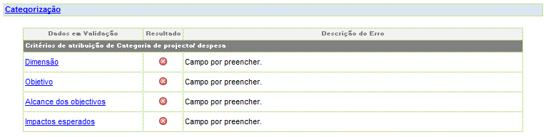 3. Categorização da Despesa (2/2) Validação e continuação do preenchimento Botão para retornar à folha de Categorização.