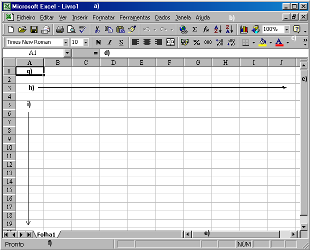 Centro Regional das Beiras - Pólo de Viseu 5 Layout do Excel Livro (workbook) - é um conjunto de documentos: folhas de cálculo (worksheets) - é um mapa composto por células que podem conter dados e