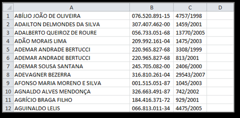 Observe que ao final a planilha deverá ficar como abaixo: 14.