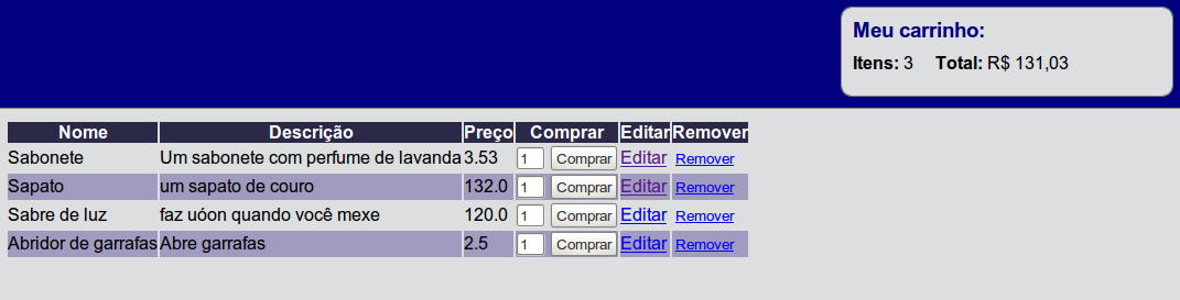 private final Result result; public CarrinhoController(Carrinho carrinho, ProdutoDao dao, Result result) { this.carrinho = carrinho; this.dao = dao; this.