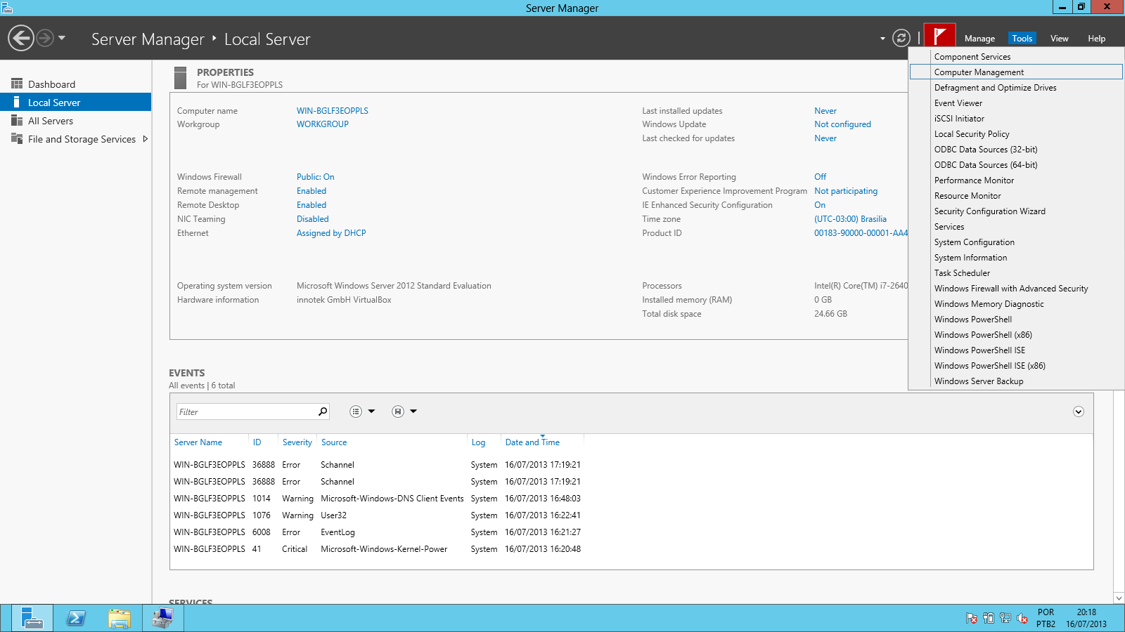 Configurando o servidor para permitir acesso remoto via terminal services Nesta seção faremos as configurações necessárias no servidor para permitir o acesso remoto via Terminal Service aos ervidor