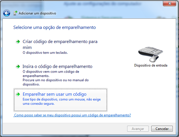 Figura 5: Reconhecimento de um Wiimote a partir do Windows. Após o reconhecimento do dispositivo é preciso ainda realizar o pareamento do mesmo.