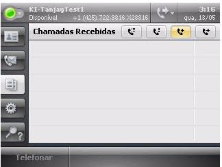 Personalização do seu telefone Polycom CX700 IP Para exibir o registro de chamadas: 1. No lado esquerdo da tela gráfica, selecione a tecla programável Call Log (Registro de Chamadas),. 2.