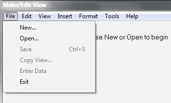 EPI INFO SEM MISTÉRIOS: UM MANUAL PRÁTICO 47 Figura 3.1. Janela de opções do menu File do Make View. Fonte: Epi Info. Observe que o último arquivo usado fica registrado na parte baixa do comando.