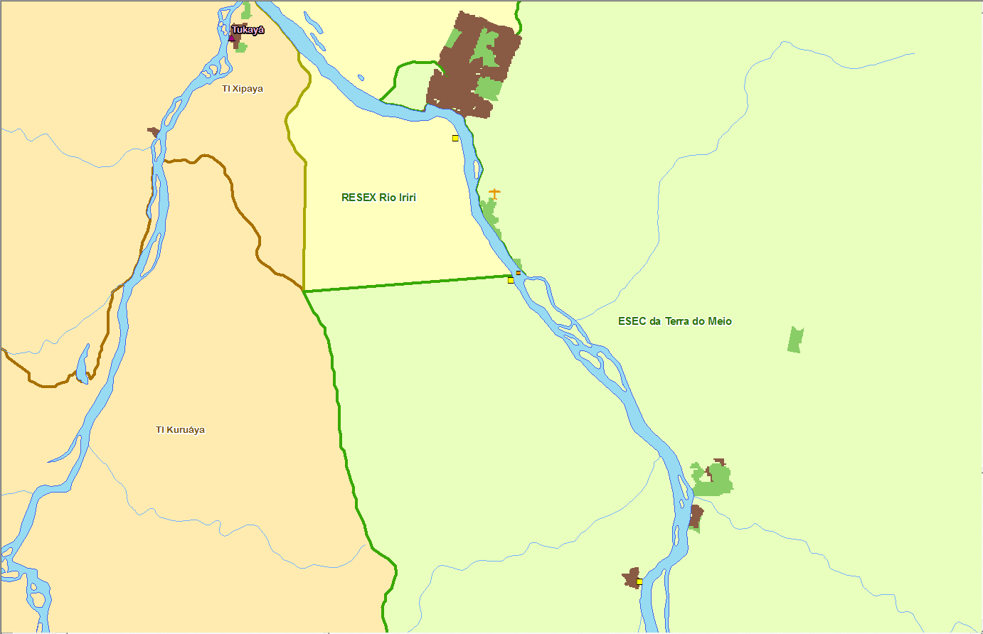 Nova mapa, incorporando o estado da área definida pelo