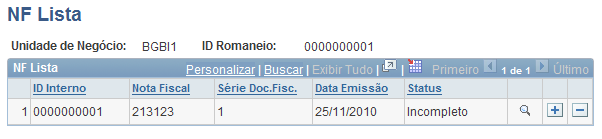 Pesquisando Notas Fiscais por Romaneio Acesse a página NF's por Romaneio. Página NF's por Romaneio Ao entrar nesta página, o sistema solicitará a Unidade de Negócio de Faturamento e o ID Romaneio.