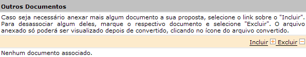 Após a inclusão de um arquivo, você poderá vê-lo na listagem de documentos, conforme mostra a seguinte figura: Clicando em, após a conversão, você poderá ver o arquivo que atualmente encontra-se no