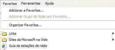 Os menus que talvez você mais utilize serão o Favoritos e o Ferramentas.