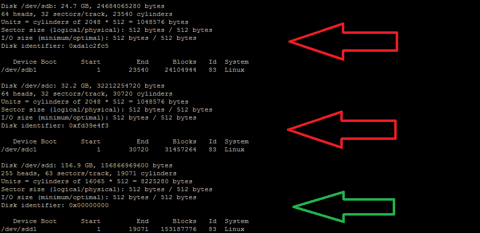 Em /proc/scsi/scsi é possível visualizar os devices atachados no host, existe 2 storages ligados no host, o destacado em vermelho é um storage "IET Virtual-Disk", já o verde é um "OPNFILER