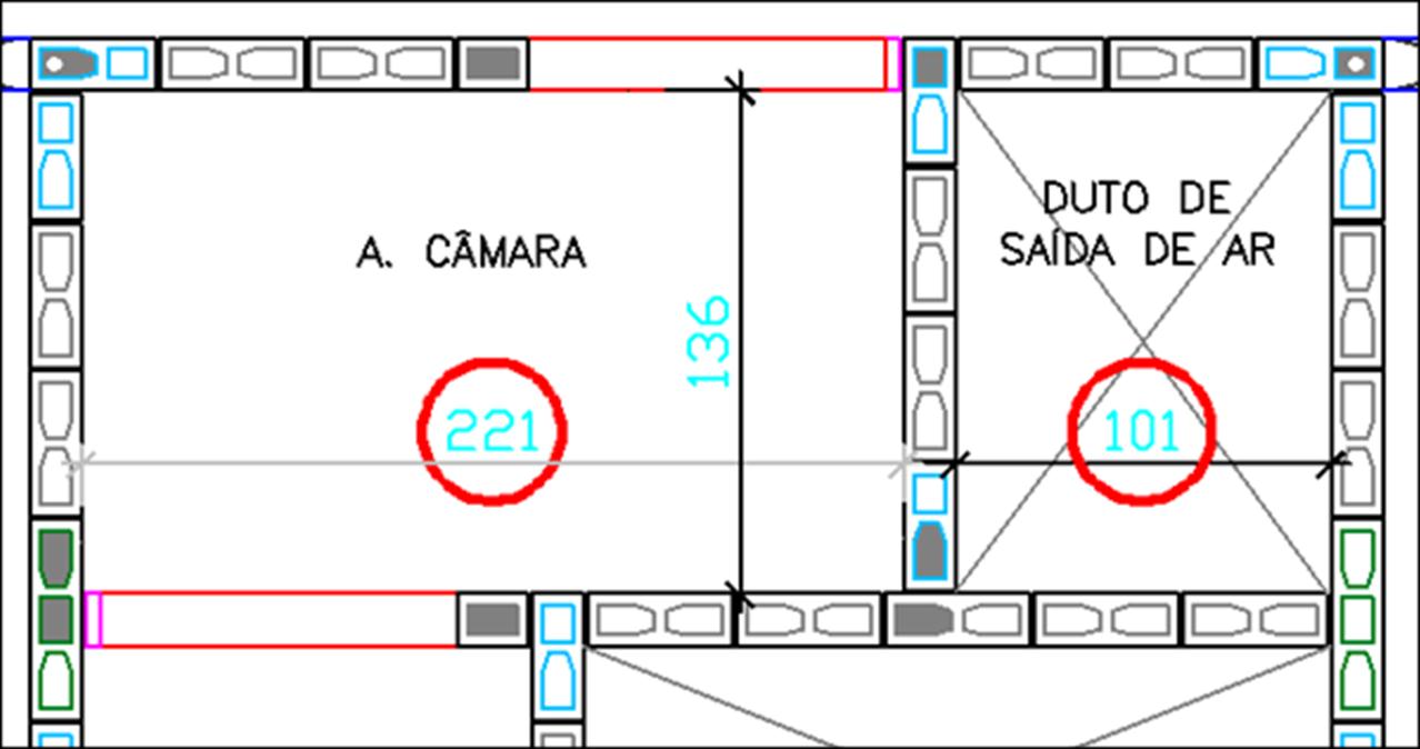 Figura 57 - Dimensões da antecâmara e do duto de saída de ar: a) projeto