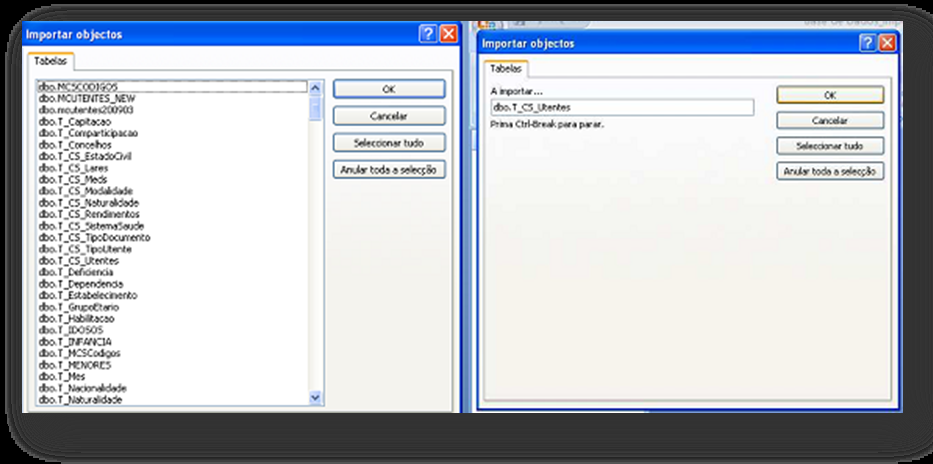 Figura número 25 Importação pelo Software Microsoft Office Access (7) Fonte: GIM, 2010. 4.1.2.3.