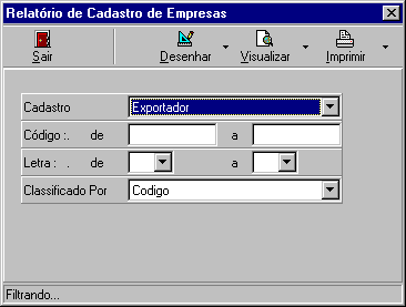 06. Relatórios 06.01 Cadastros 06.01.01 Empresas Relatório padrão utilizado Relcad.