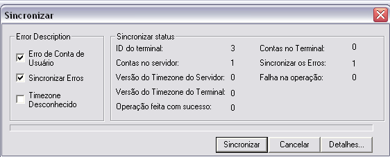 Se você clicar em <Sincronizar> na janela seguinte, serão modificados os conteúdos do terminal, conforme o servidor da Lista de Sincronização.