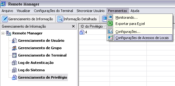 Para aplicar as Configurações de Acessos de Locais é necessário selecionar uma saída e uma entrada para uma zona através de um terminal.