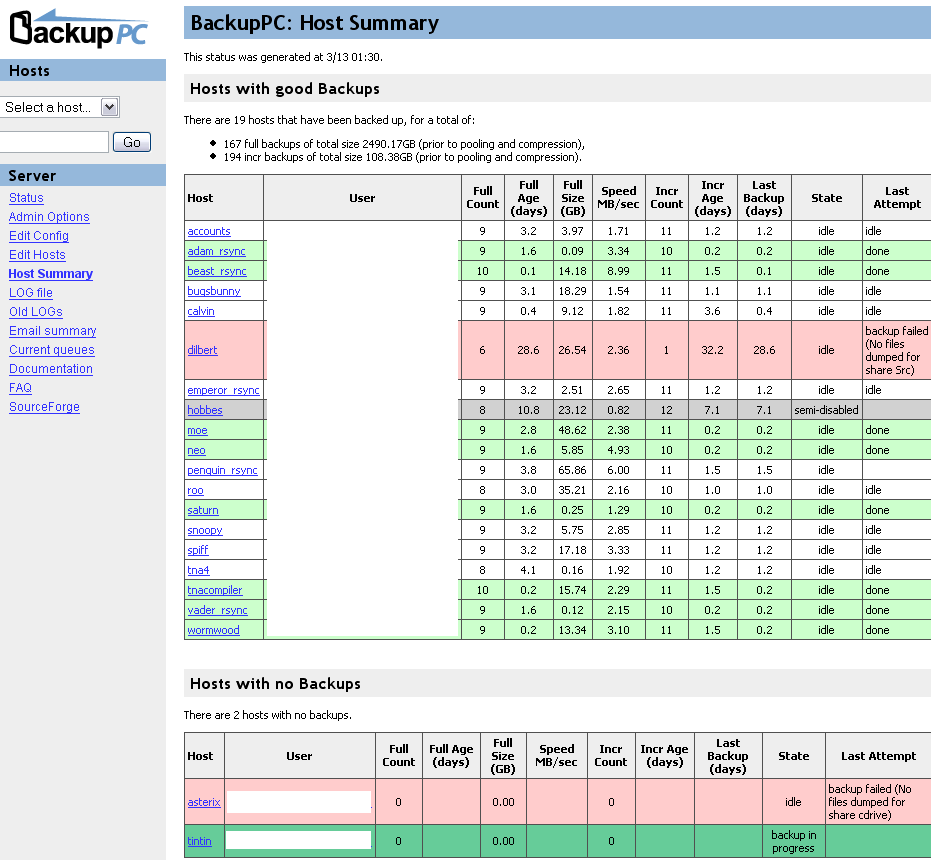 O site oficial é: http://backuppc.sourceforge.net/ 6.