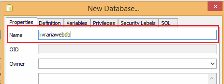 Figura 46 - Treeview exibindo os databases existentes O próximo passo é criar o database para ser utilizado em nosso projeto.