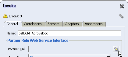 71- Arraste uma atividade Invoke para o espaço abaixo da atividade CopyPayloadFromTask na coluna de Approve 72- Clique duas vezes na atividade Invoke_1 para abrir o assistente.