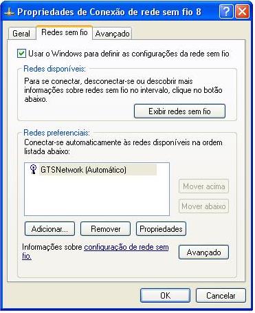 Painel de Tarefas de Rede: Para que o utilitário do Windows XP possa escanear novamente o ambiente a fim de encontrar novas redes, clique em Atualizar lista de redes no painel de Tarefas de rede.