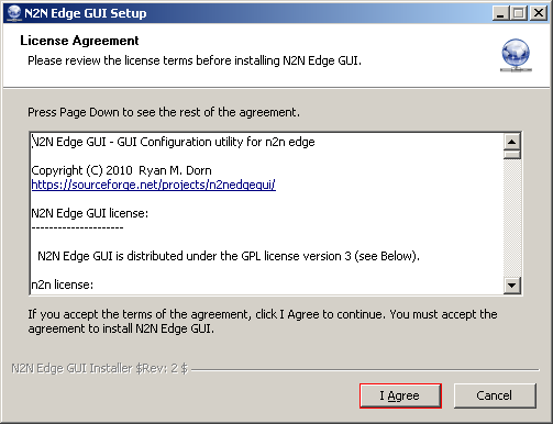 Configurando cliente Windows para a rede N2N Para que uma máquina Windows entre na rede N2N é necessário obter o N2N Edge GUI através do site http://sourceforge.