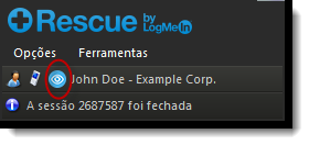 Oferecendo suporte por meio do Rescue Lens O Rescue Lens é a solução de suporte com vídeo do LogMeIn Rescue.