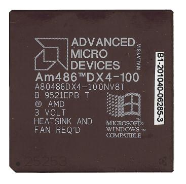 AMD 486 Apesar de não trazer instruções novas, baseado no 386, o 486 conquistou seu lugar na história, por trazer vários recursos que continuam sendo usados até hoje.