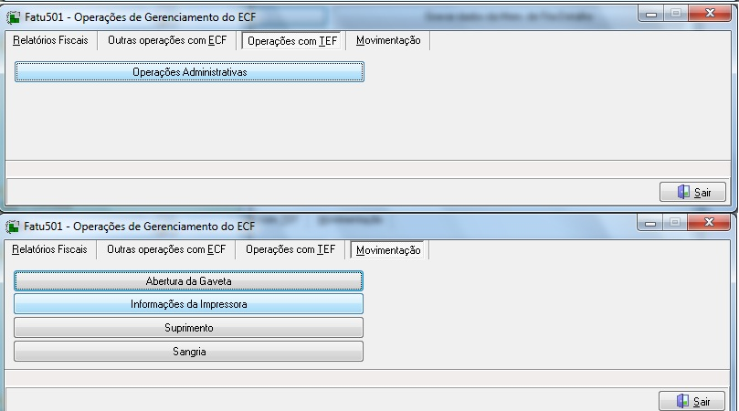 Figura 11- Gerenciamento do ECF B - Resumo por alíquotas dos cupons fiscais : Permite emitir o resumo por alíquota e CST por período.