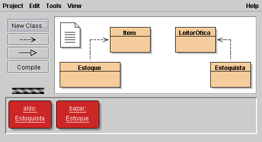 Figura 15.6: Importação do pacote java.io (diagrama de classes UML). 15.3.1 Criação do Arquivo de Estoque A criação do arquivo de estoque, denominado estoque.