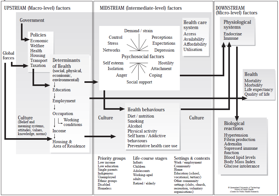 Fig. 3: Enquadramento para os factores socioeconómicos da saúde. Turrell G, 1999.