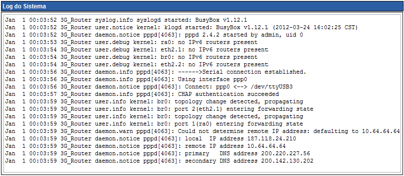 7.3.6.3 Gerência de Configurações Exportar Configurações Você pode salvar as configurações atuais de sistema exportando-as para um arquivo de configuração.