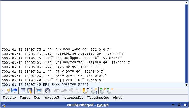 11). Figura 4.11: Visualização do conteúdo do ficheiro snmptrapd.log 4.